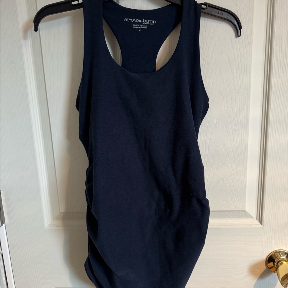 Beyond the Bump Navy Racerback Muchroom Maternity Tank